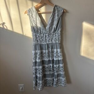 Max Studio Gray/Light Blue Lace Mini Dress